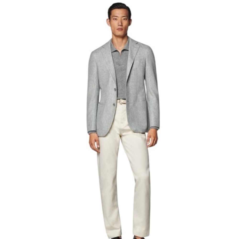 Bernhard Altmann Light Blue Raw Silk Sport Coat Size 44 Regular 2 Button Blazer